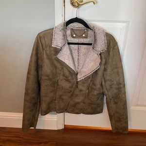 Super soft suede Moto jacket